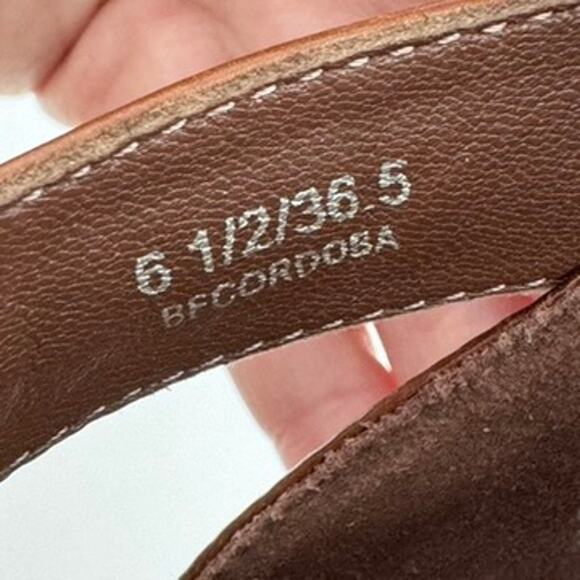 Brian Atwood Cordoba Heels Brown Leather Size 6.5 Heel 5" - Picture 3 of 5